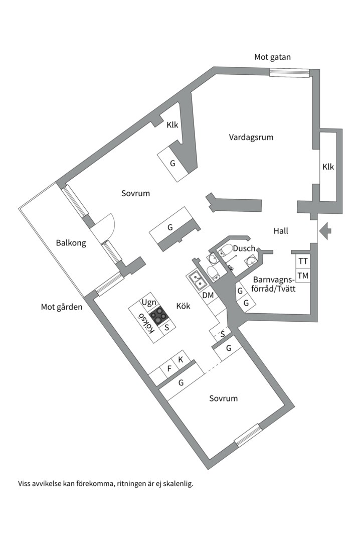 Planlösning från Johannes plan 3, Kommande i Vasastan - Norrmalm, Stockholm