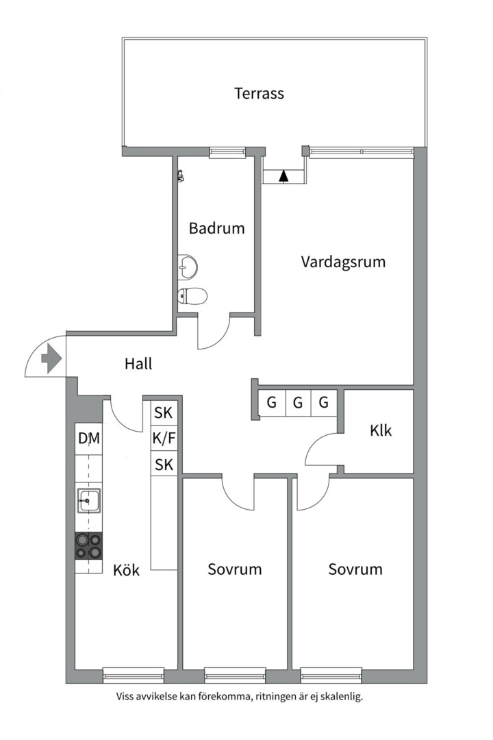 Planlösning från Ritargatan 8 B, Såld i Salabacke, Uppsala