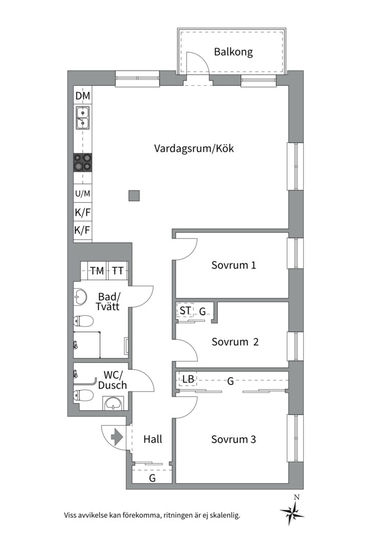 Planlösning från Gösta Wahlströms väg 2A, Kommande i Rickomberga, Uppsala