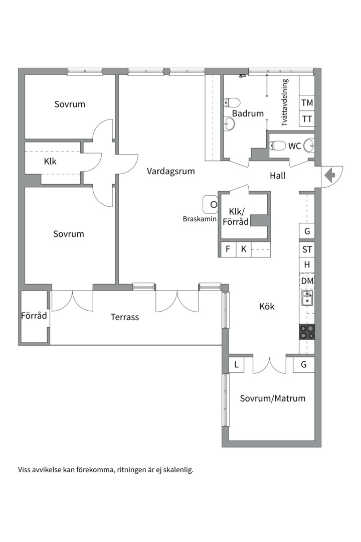 Planlösning från Gösta Wahlströms väg 12, Såld i Rickomberga, Uppsala