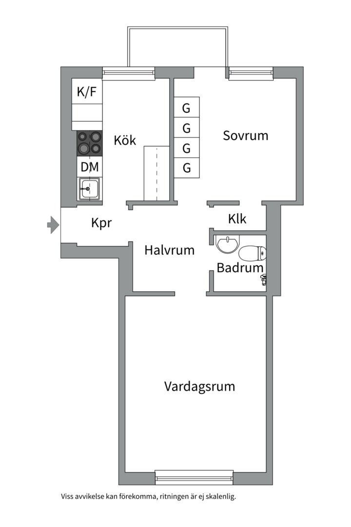 Planlösning från Ringgatan 20 B, Kommande i Luthagen, Uppsala