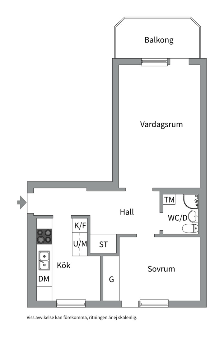 Planlösning från Markörgatan 4B, Kommande i , Västerås