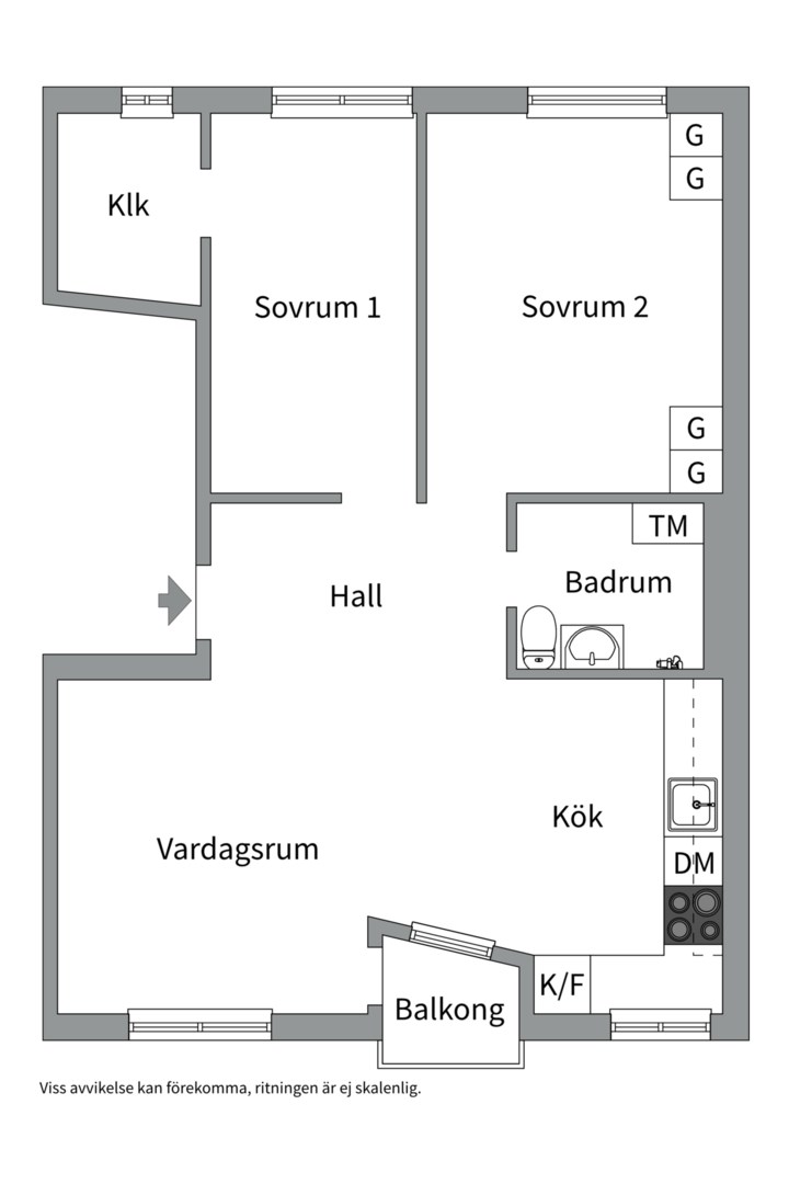 Planlösning från Sickla Strand 15, Såld i Sickla, Nacka