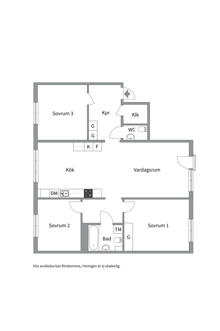 Planlösning från Mariebergsgatan 30, 7 tr, Såld i Kungsholmen, Stockholm