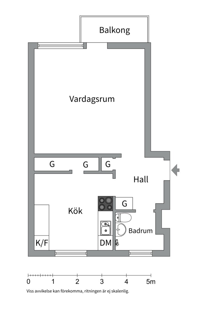 Planlösning från Kyrkogårdsgatan 16F, Såld i Luthagen, Uppsala