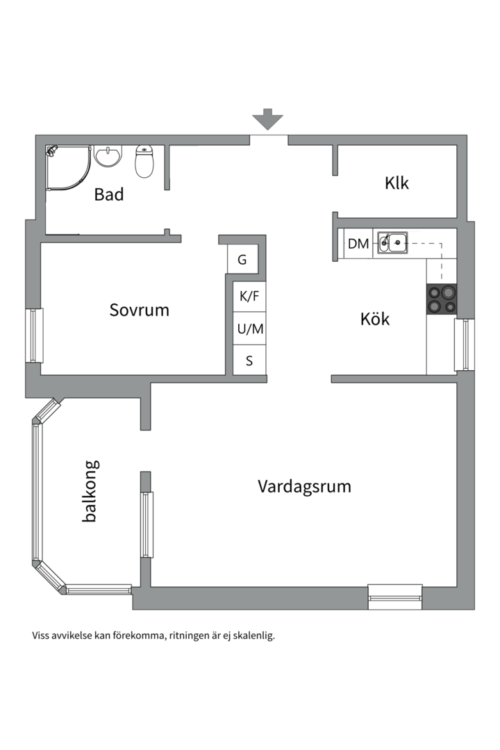 Planlösning från Rotorvägen 2, Såld i Gideonsberg, Västerås