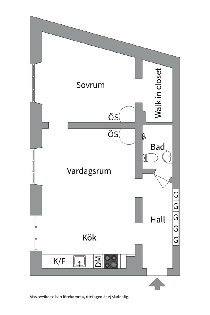 Planlösning från Smala gränd 3, 2t, Såld i , Stockholm