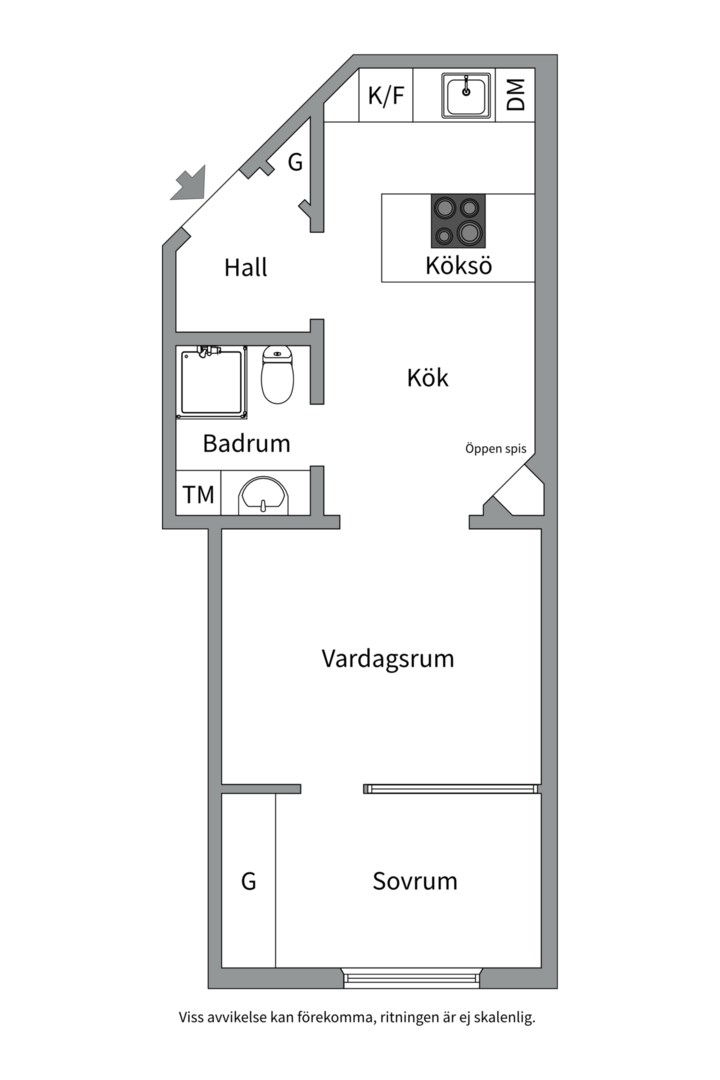 Planlösning från Styrmansgatan 16A, Såld i Östermalm, Stockholm