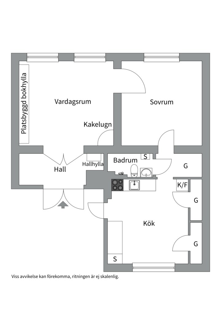 Planlösning från Frodegatan 5D, Såld i Fålhagen, Uppsala