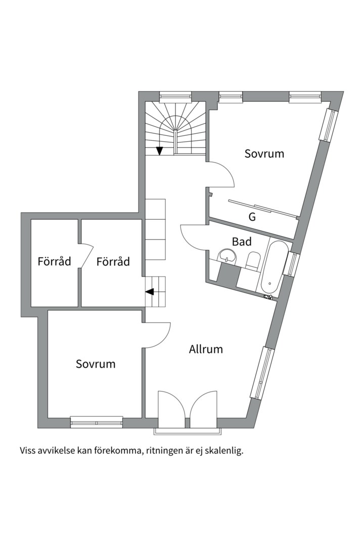Planlösning från Turbinvägen 12, Kommande i Järla sjö, Nacka