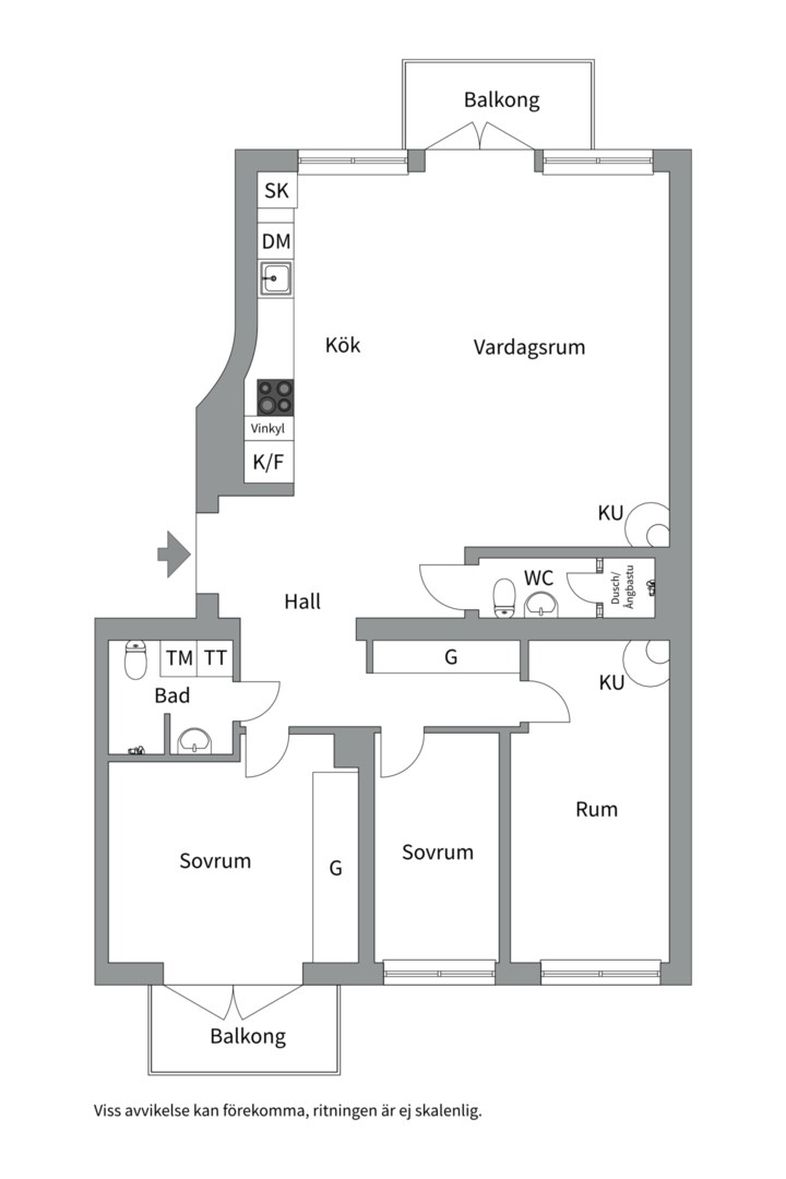 Planlösning från Roslagsgatan 35, Såld i Vasastan - Sibirien, Stockholm
