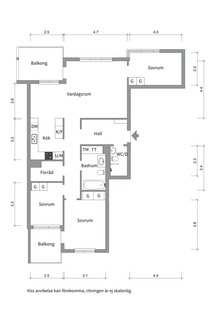 Planlösning från Tullgarnsgatan 13, Såld i Kungsängen, Uppsala