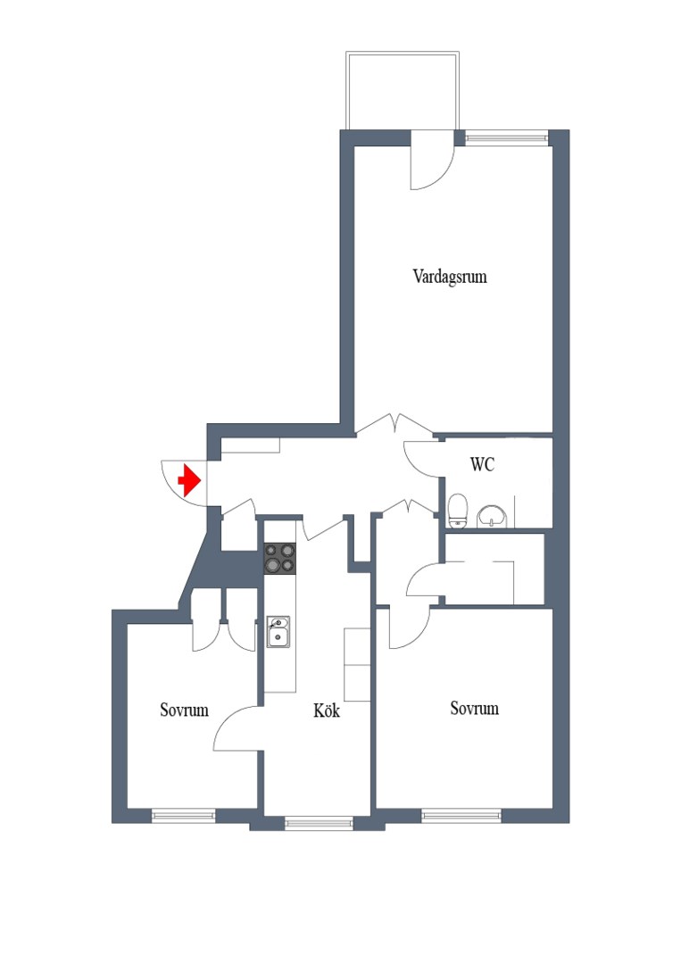 Planlösning från Tullingebergsvägen 4B, Såld i G:a Tullingeberg, Botkyrka