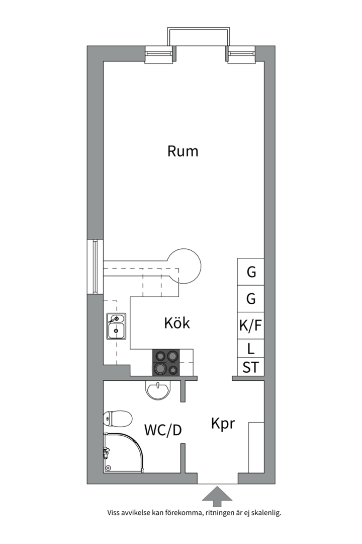 Planlösning från S:t Johannesgatan 36A, Såld i Luthagen, Uppsala