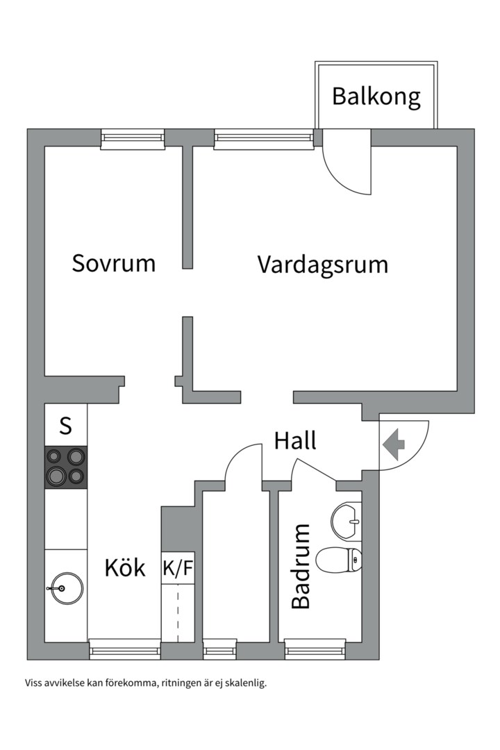 Planlösning från Sköntorpsvägen 71, Såld i Årsta, Stockholm