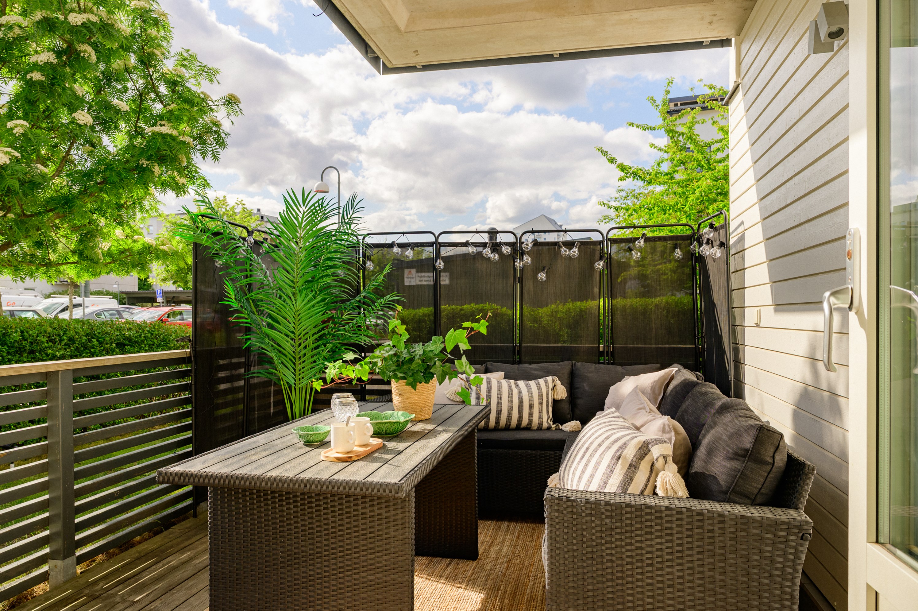 Uteplats utanför vardagsrummet