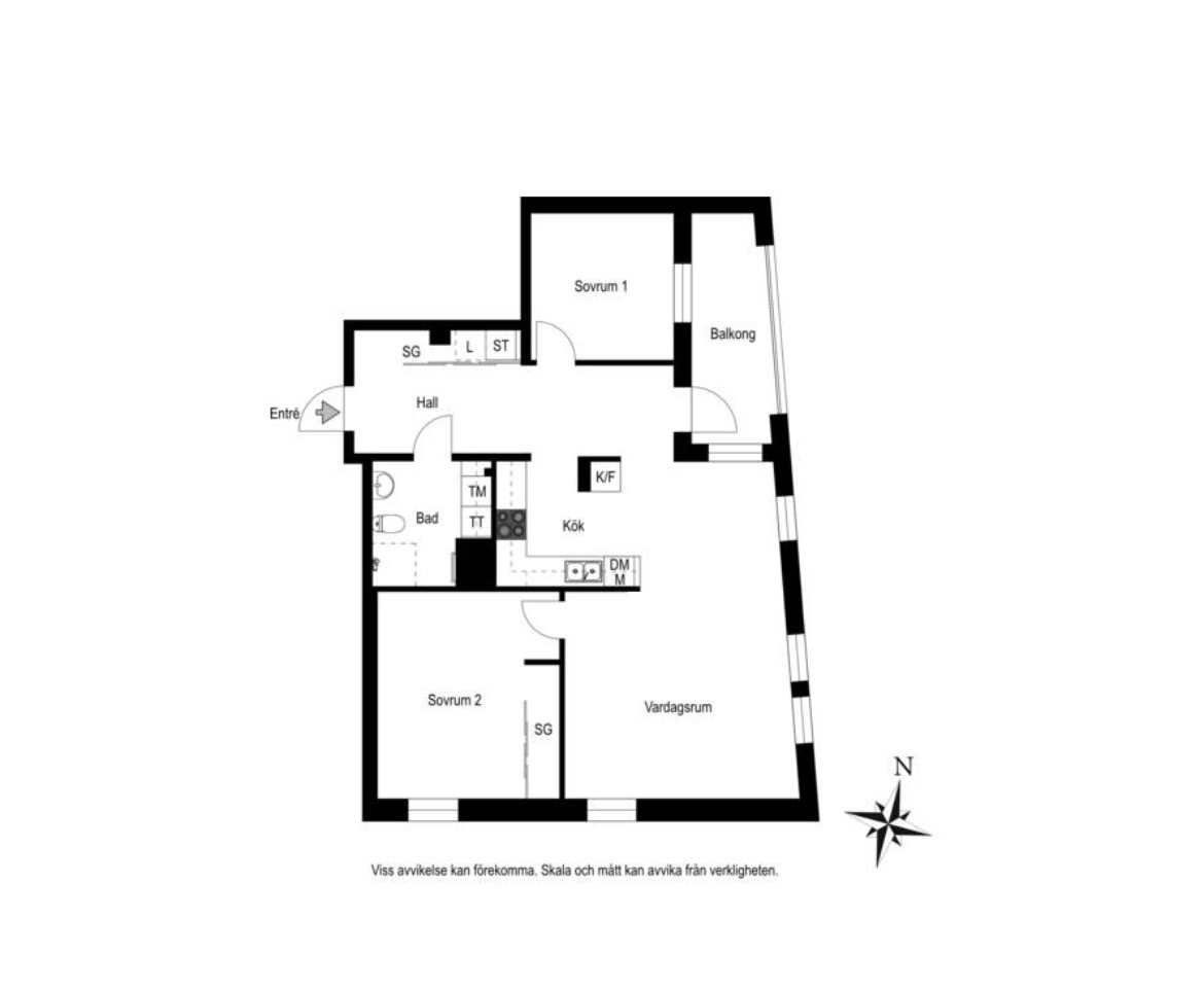 Planlösning från Mjölnarvägen 4B, Såld i Kvarnholmen, Nacka