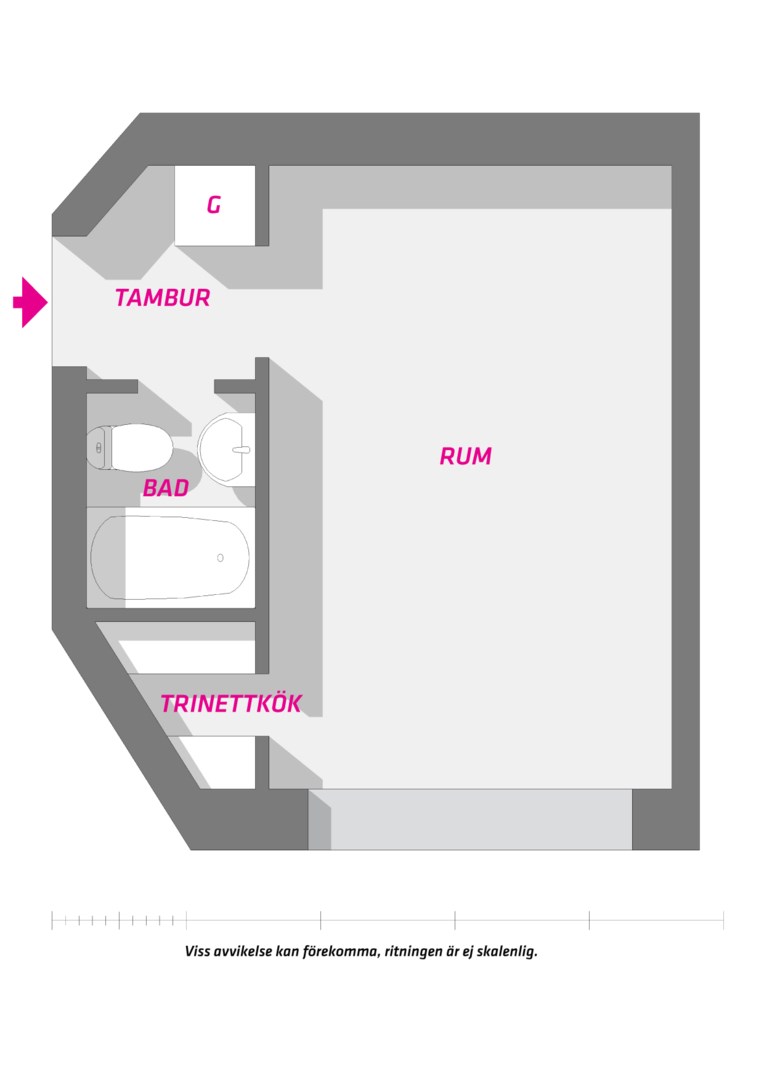 Planlösning från Gropgränd 2 A, Såld i Öfre Slotts, Uppsala