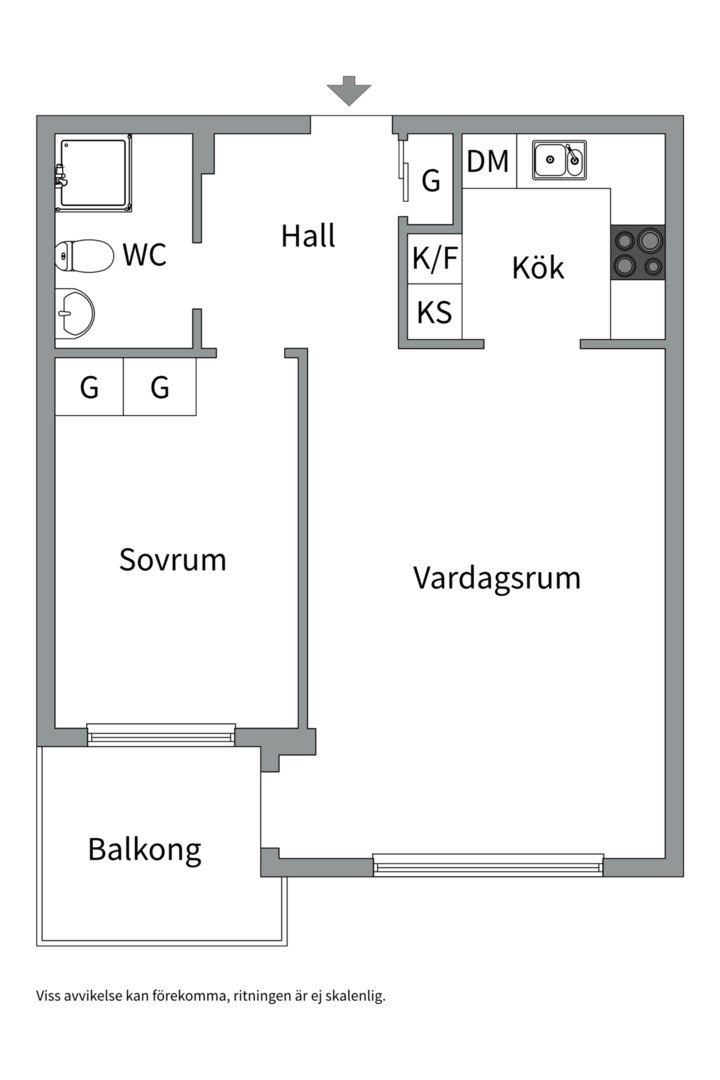 Planlösning från Storgatan 18B, Kommande i Höganäs, Uppsala