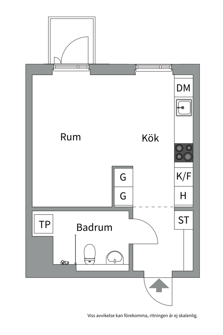 Planlösning från Prefektgatan 8, Såld i Rosendal, Uppsala