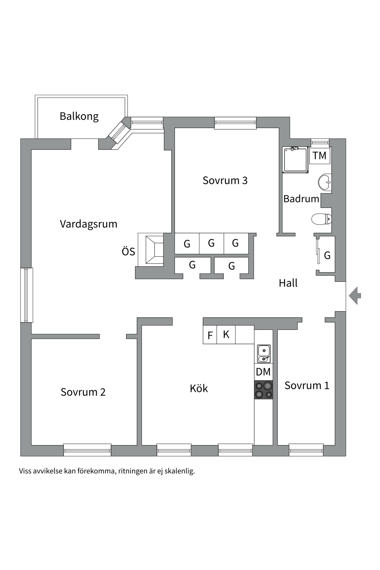 Bostadsbild från Banérgatan 10B, Såld i Kåbo, Uppsala