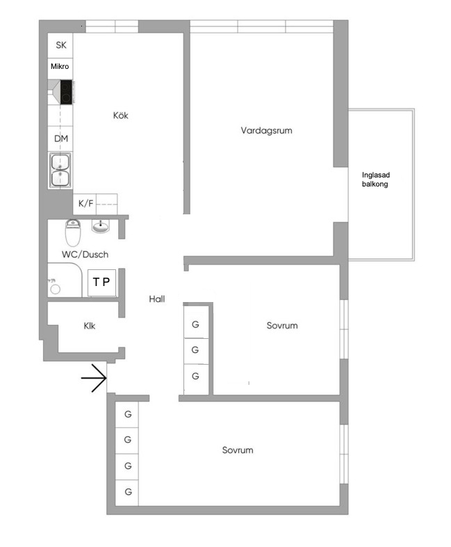 Planlösning från Edinsvägen 11, Såld i Ektorp, Nacka
