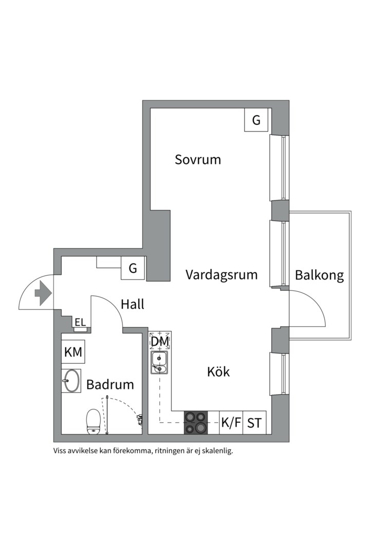 Planlösning från Kvarntorgsgatan 2C, Såld i Kvarntorget, Uppsala