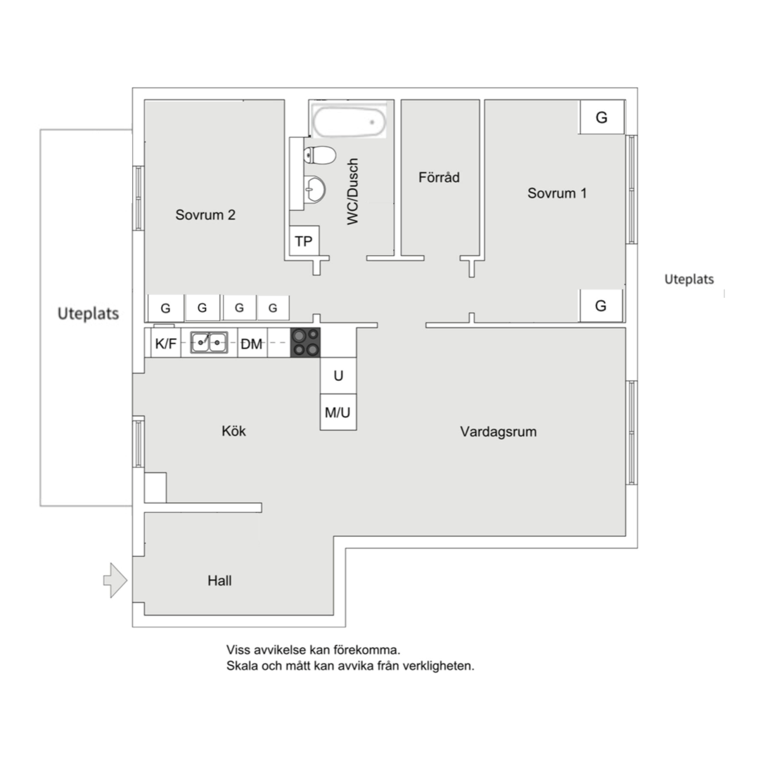 Planlösning från Järla gårdsväg 34, Såld i Järla sjö, Nacka