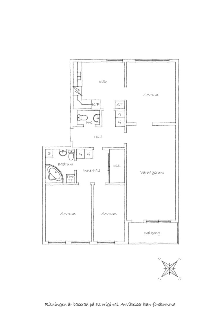 Planlösning från Hamnesplanaden 2 A, Såld i Centrum, Uppsala