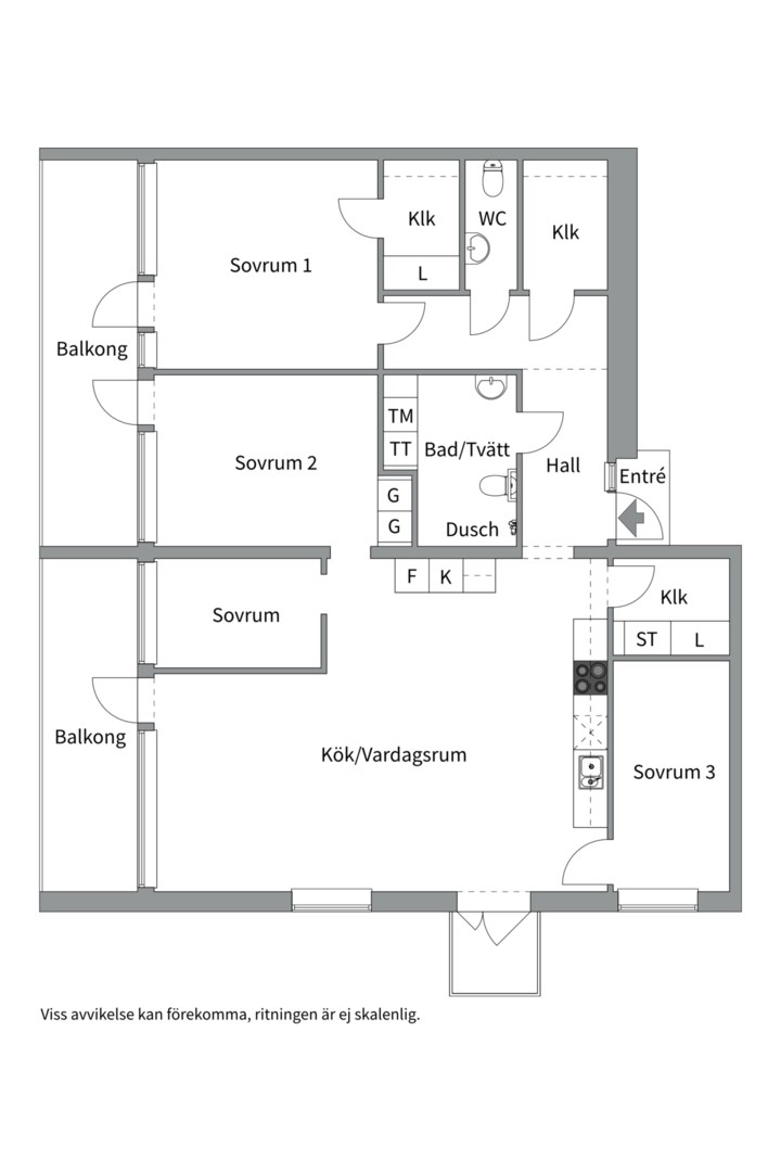 Planlösning från Fendergatan 8, 4tr, Såld i Hammarby Sjöstad, Stockholm