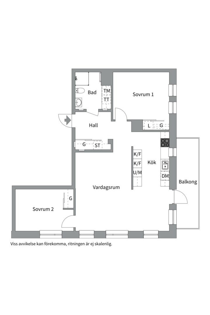Planlösning från Kansliskrivargatan 18, Såld i Rosendal, Uppsala