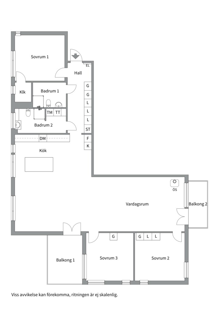 Planlösning från Midskeppsgatan 16, 5tr, Såld i Hammarby Sjöstad, Stockholm
