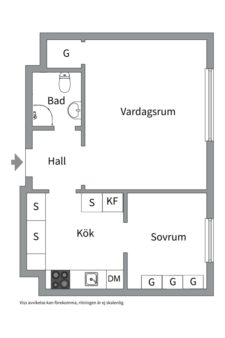 Planlösning från Höganäsgatan 4B, Kommande i Höganäs, Uppsala