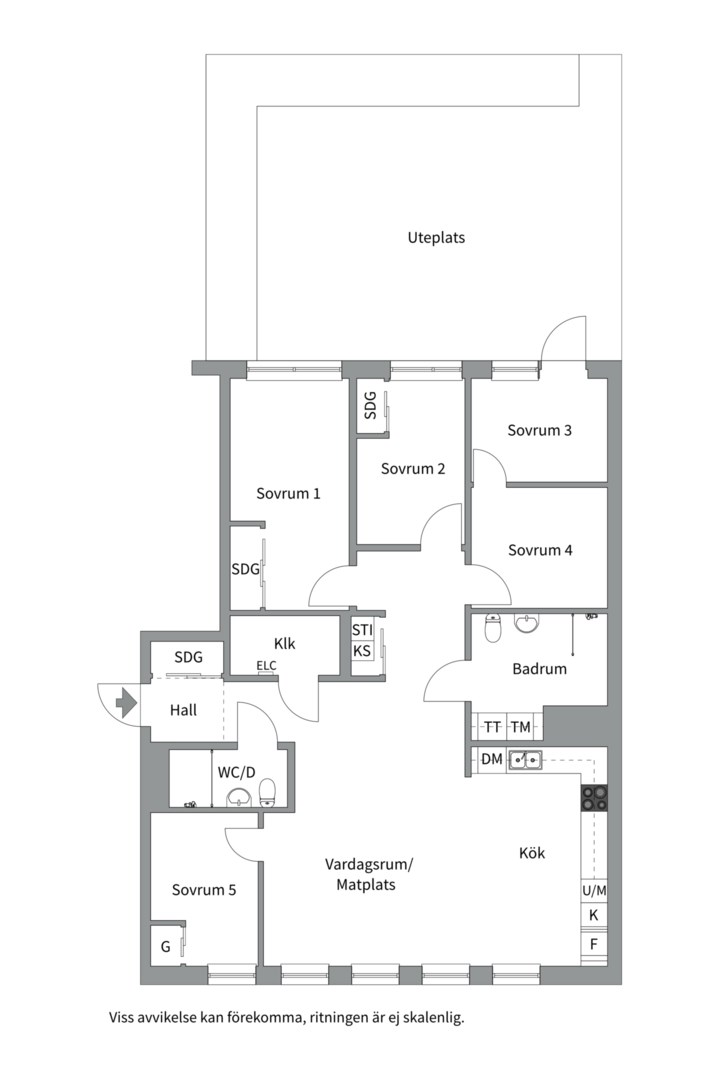 Planlösning från Gränbyvägen 4A, Såld i Gränby backe, Uppsala