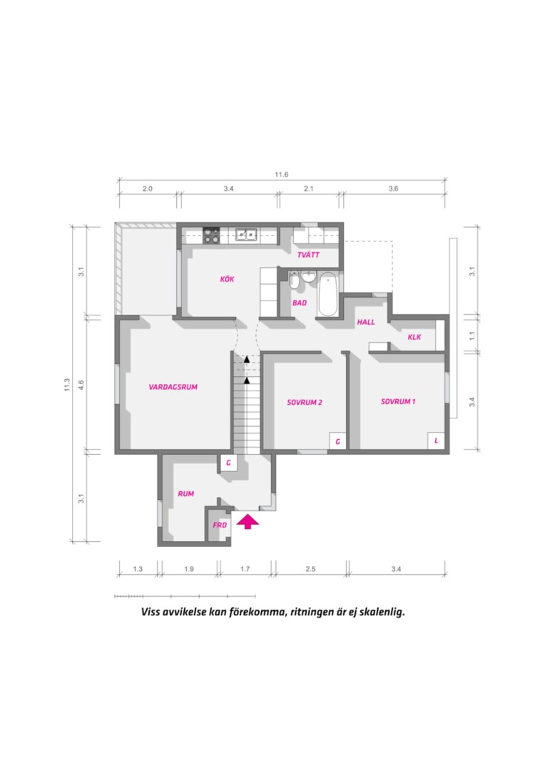 Planlösning från Eksoppsvägen 66, Kommande i Norby, Uppsala