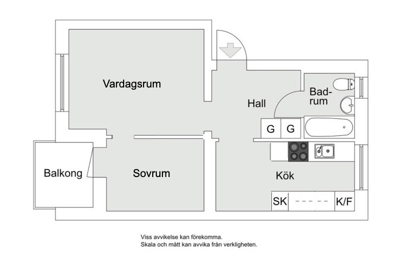 Planlösning från Ugglevägen 17B, Såld i Ektorp, Nacka