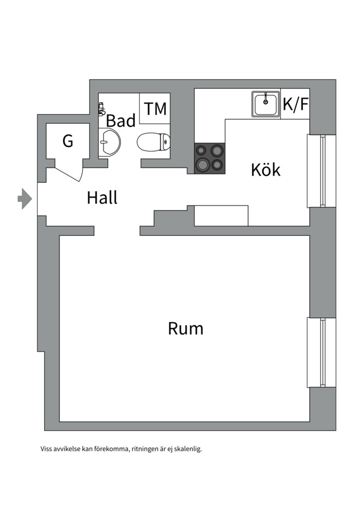 Planlösning från Kronobergsgatan 16, Såld i Kungsholmen, Stockholm