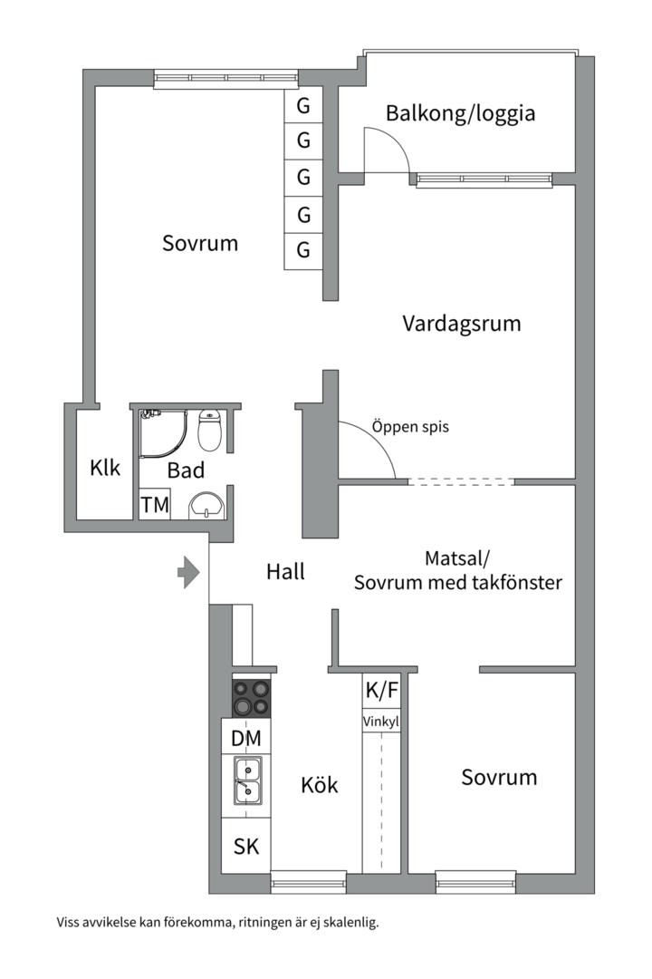 Planlösning från Vindhemsgatan 15A, Såld i Luthagen, Uppsala