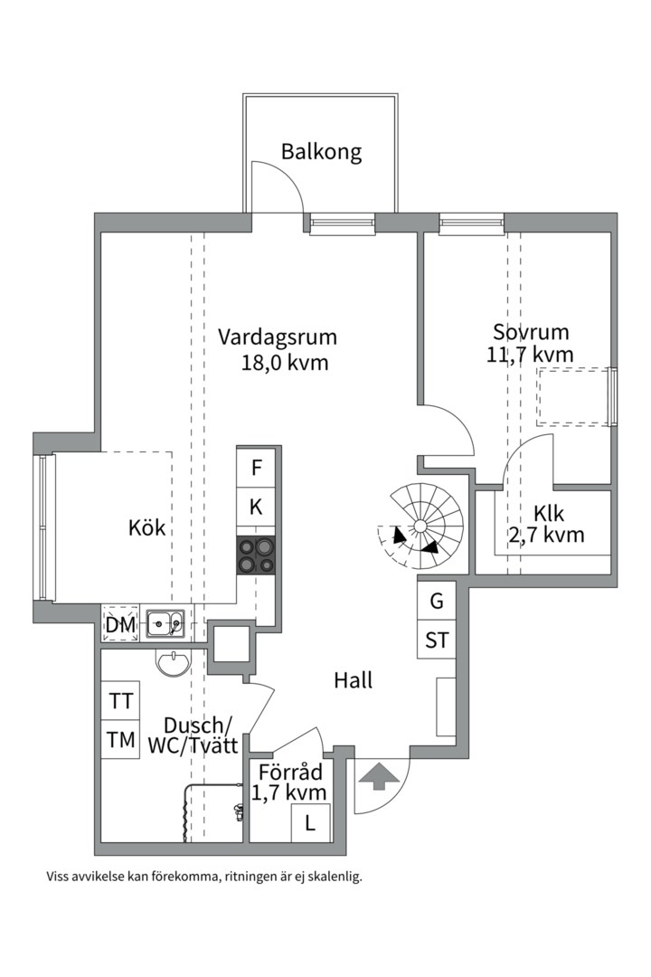 Planlösning från Järla Gårdsväg 11, Kommande i Järla sjö, Nacka