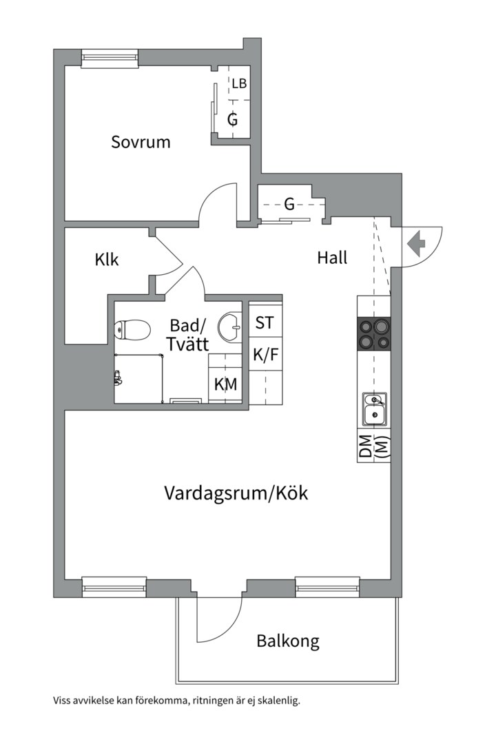 Planlösning från Sockergatan 6, Till salu i Centrum, Uppsala