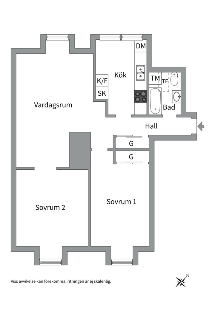 Planlösning från Luthagsesplanaden 1 A, Såld i Främre Luthagen, Uppsala