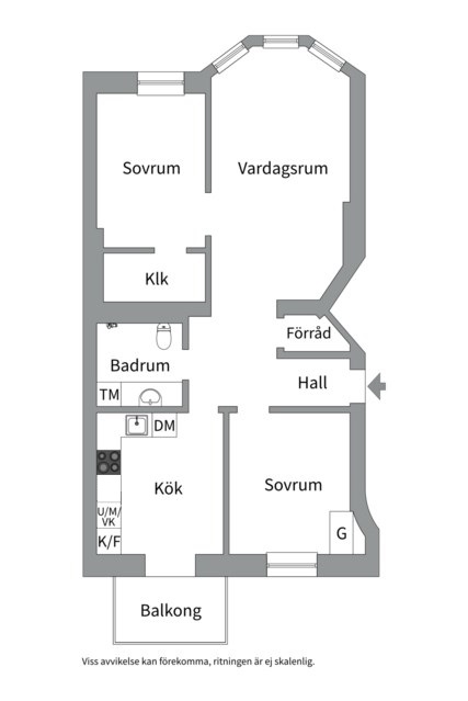 Planlösning från Kronobergsgatan 30, Såld i Kungsholmen, Stockholm
