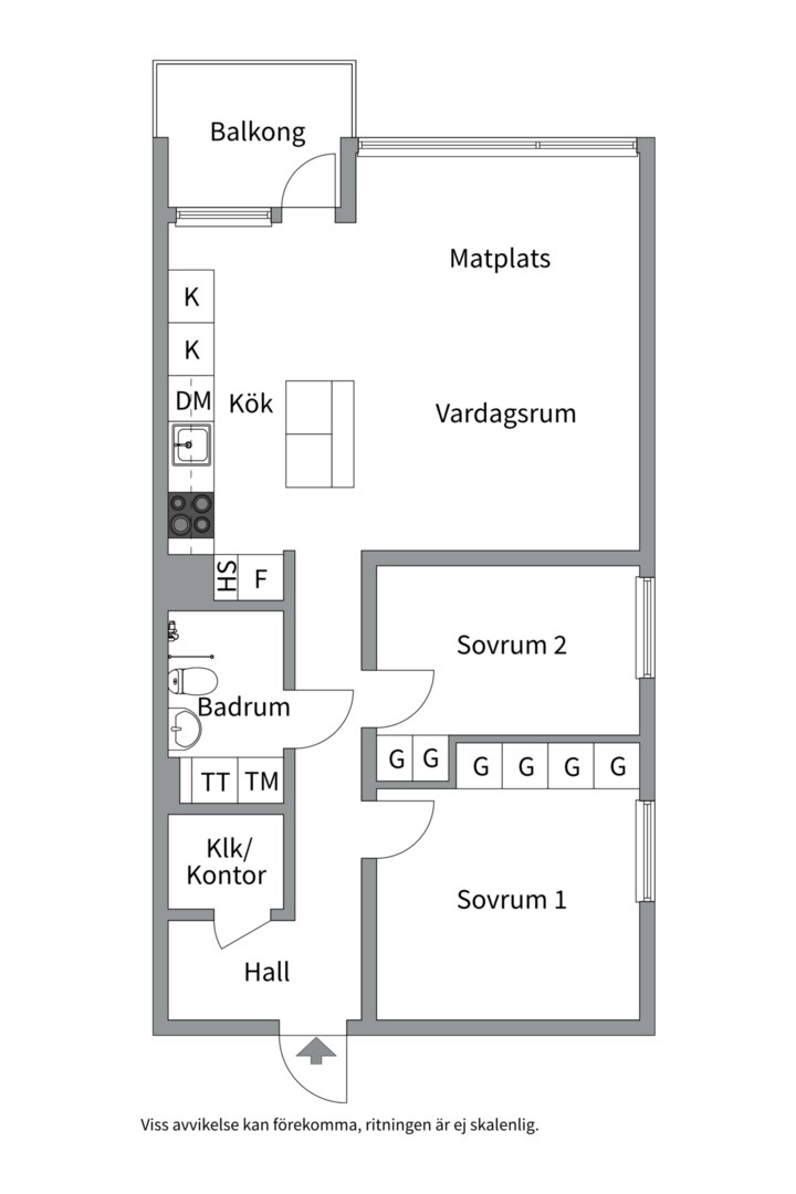 Planlösning från Tallidsvägen 2, Såld i Finntorp, Nacka