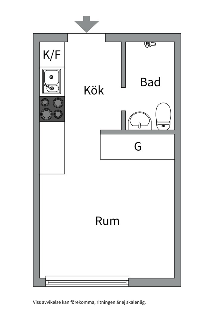 Planlösning från Vaksalagatan 55, Såld i Fålhagen, Uppsala