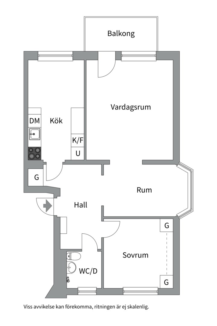 Planlösning från Torkelsgatan 2H, Till salu i Fålhagen, Uppsala
