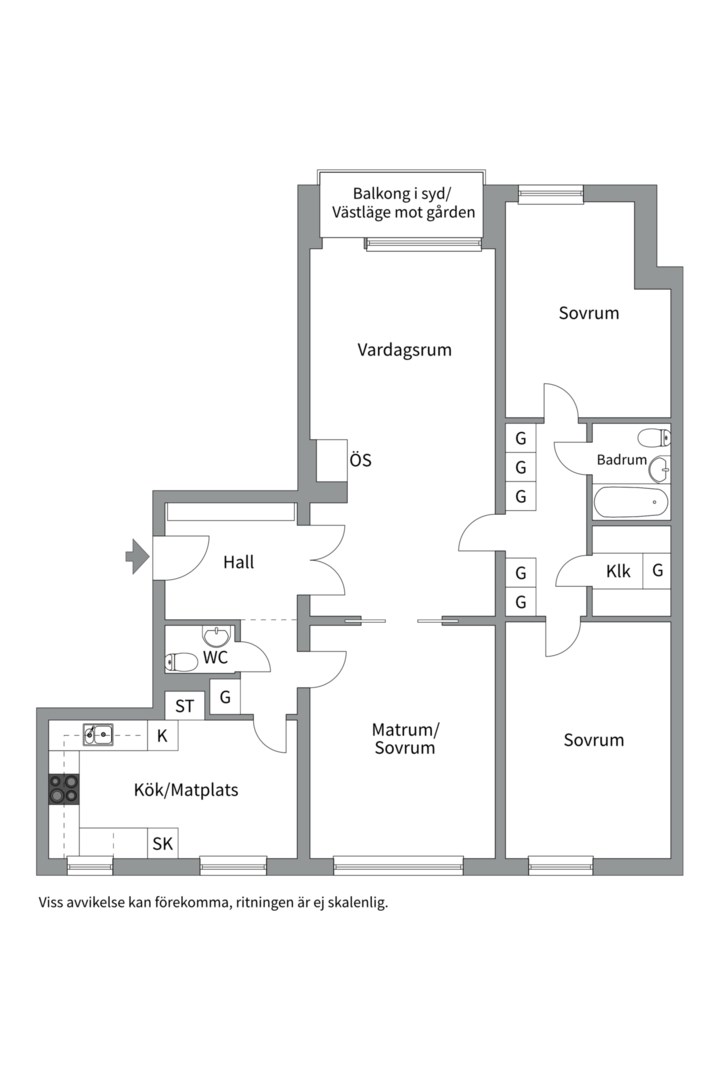 Planlösning från Sysslomansgatan 28, Kommande i Luthagen, Uppsala