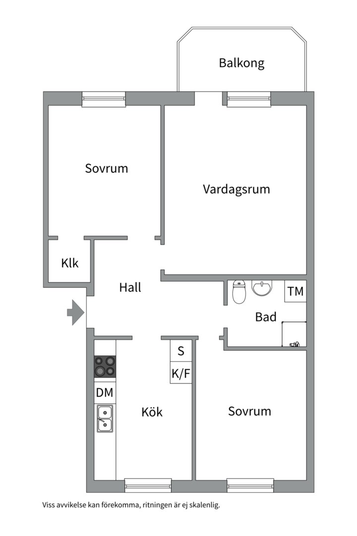Planlösning från Blomstergatan 28, Såld i Gideonsberg, Västerås