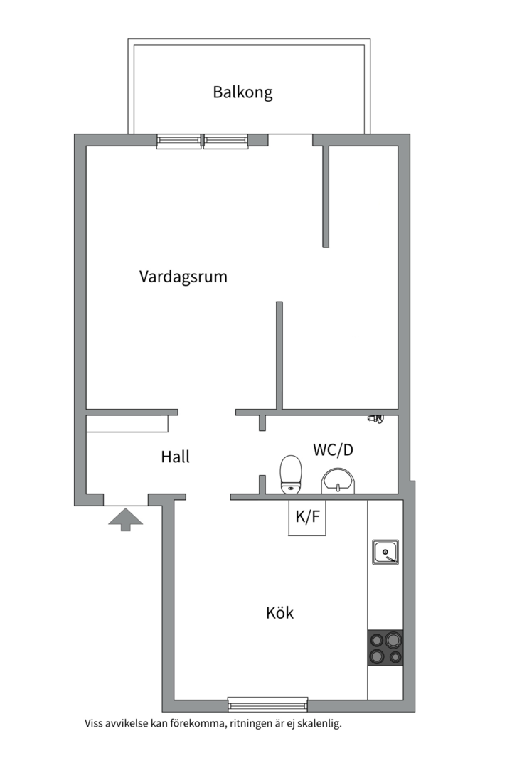 Planlösning från Frodegatan 33C, Såld i Fålhagen, Uppsala