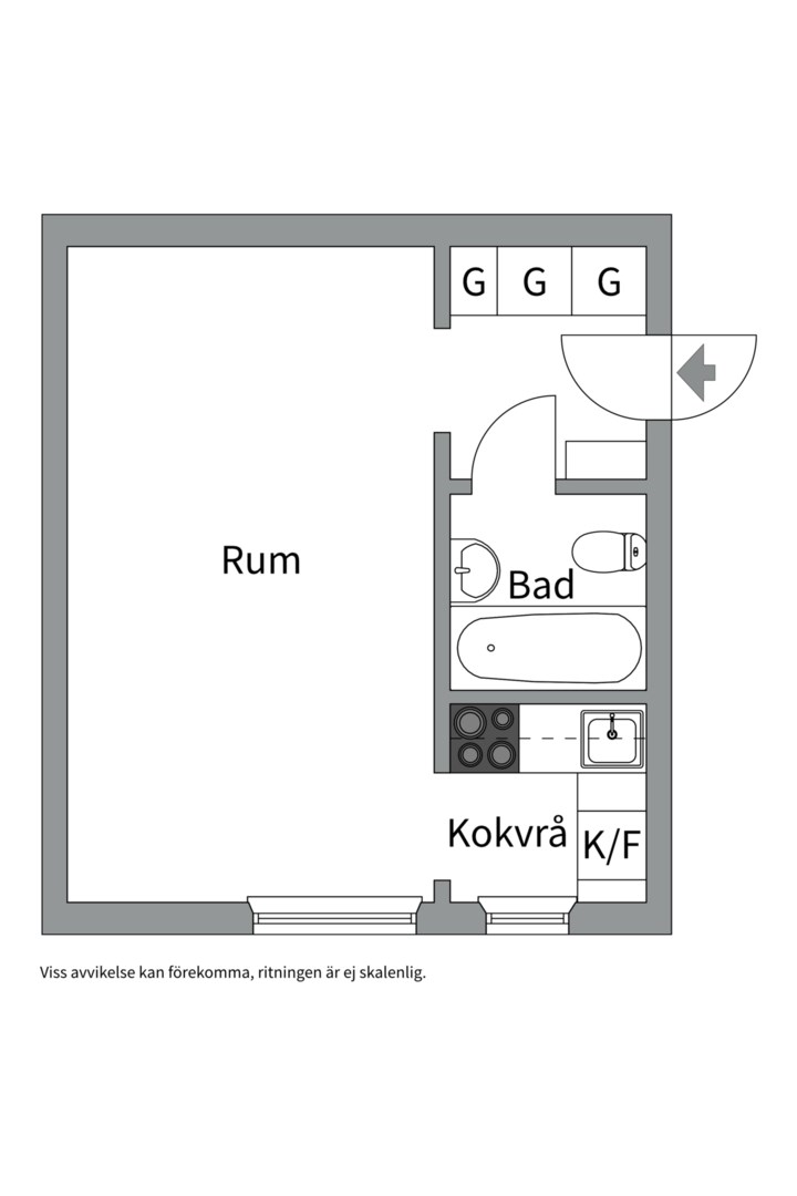 Planlösning från Torsgatan 6A, Såld i Främre Luthagen, Uppsala