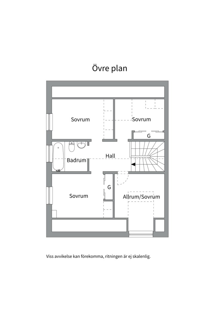 Planlösning från Storstensvägen 38, Kommande i Lindbacken, Uppsala